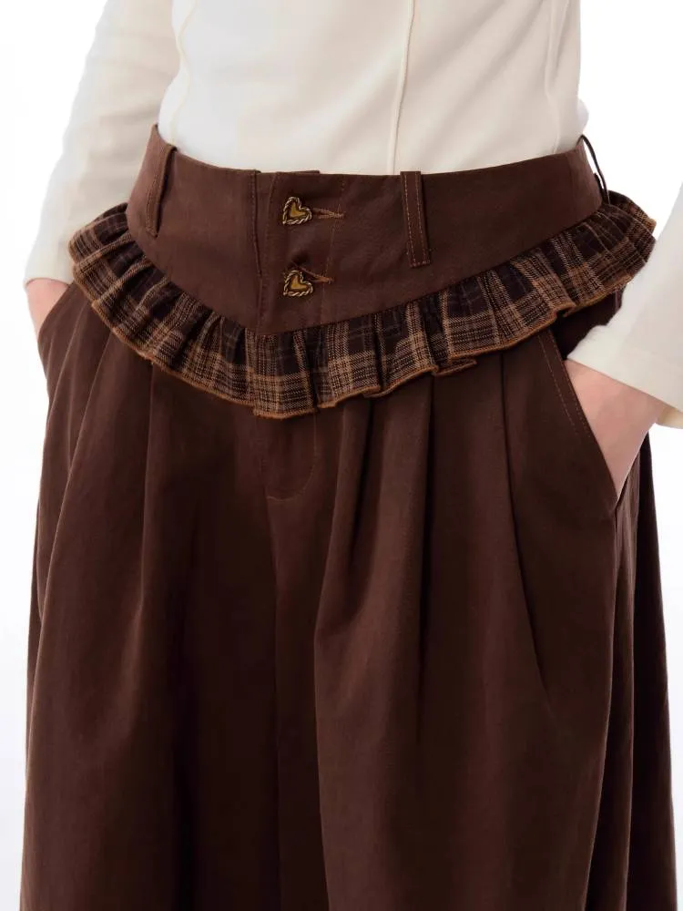 High waist wide leg casual pants【s0000011027】