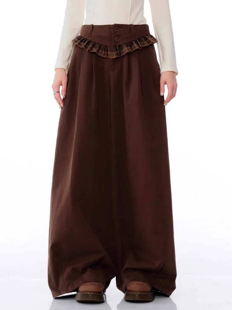 High waist wide leg casual pants【s0000011027】