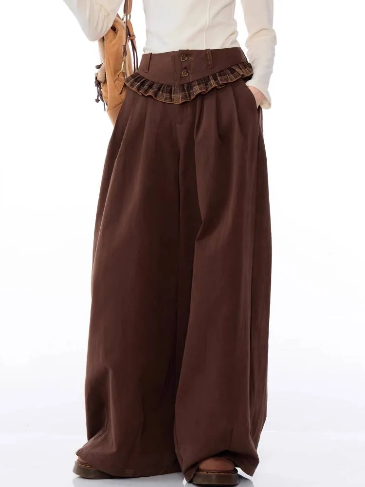 High waist wide leg casual pants【s0000011027】