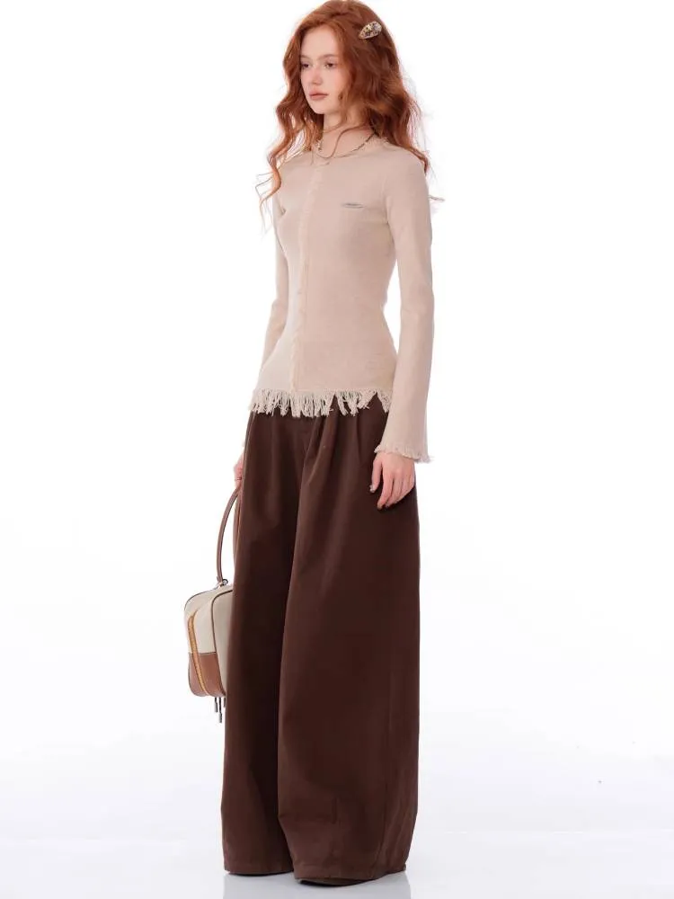 High waist wide leg casual pants【s0000011027】