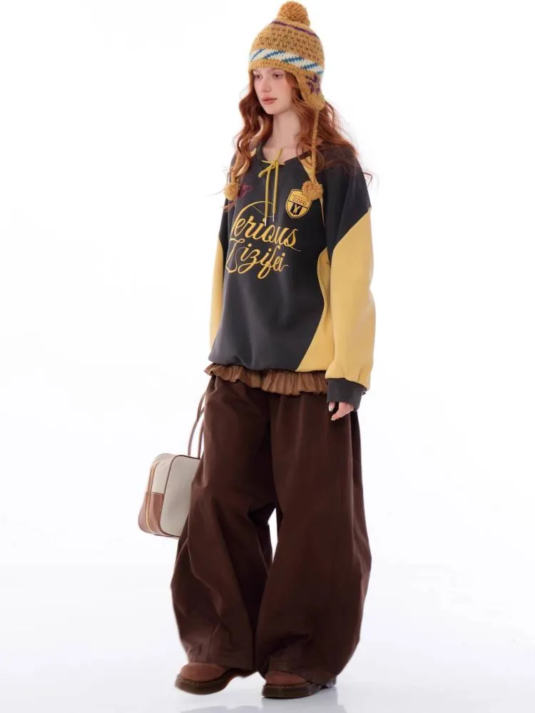 High waist wide leg casual pants【s0000011027】