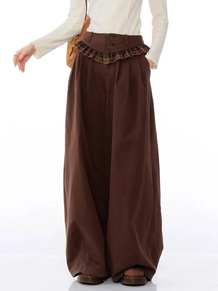 High waist wide leg casual pants【s0000011027】