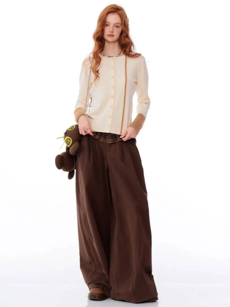 High waist wide leg casual pants【s0000011027】