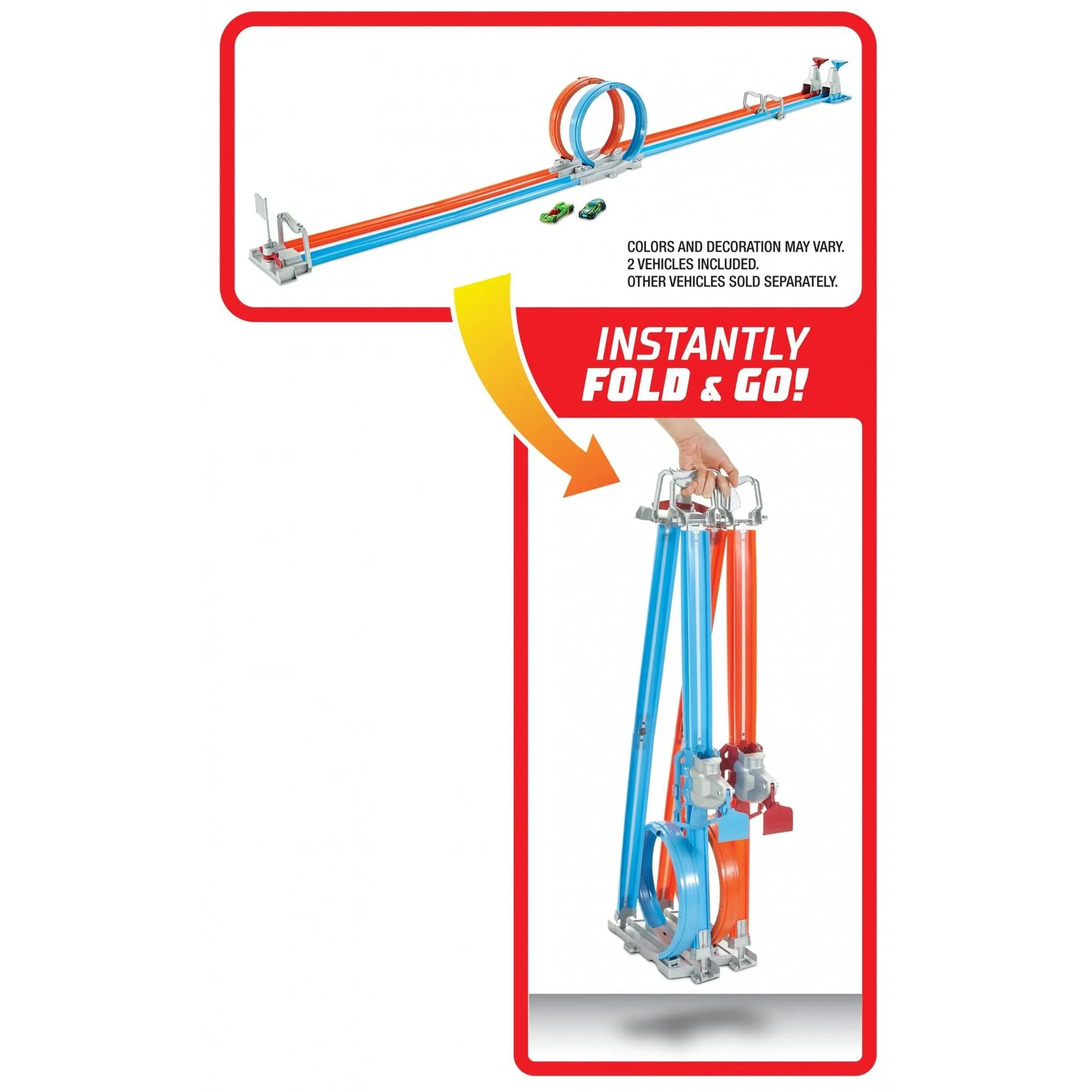 Hot Wheels Double Loop Dash Drag Racing Playset