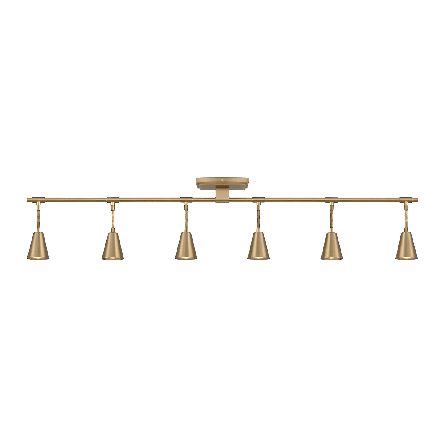 Hudson 44" 6-Light LED Fixed Track Light, Brushed Brass