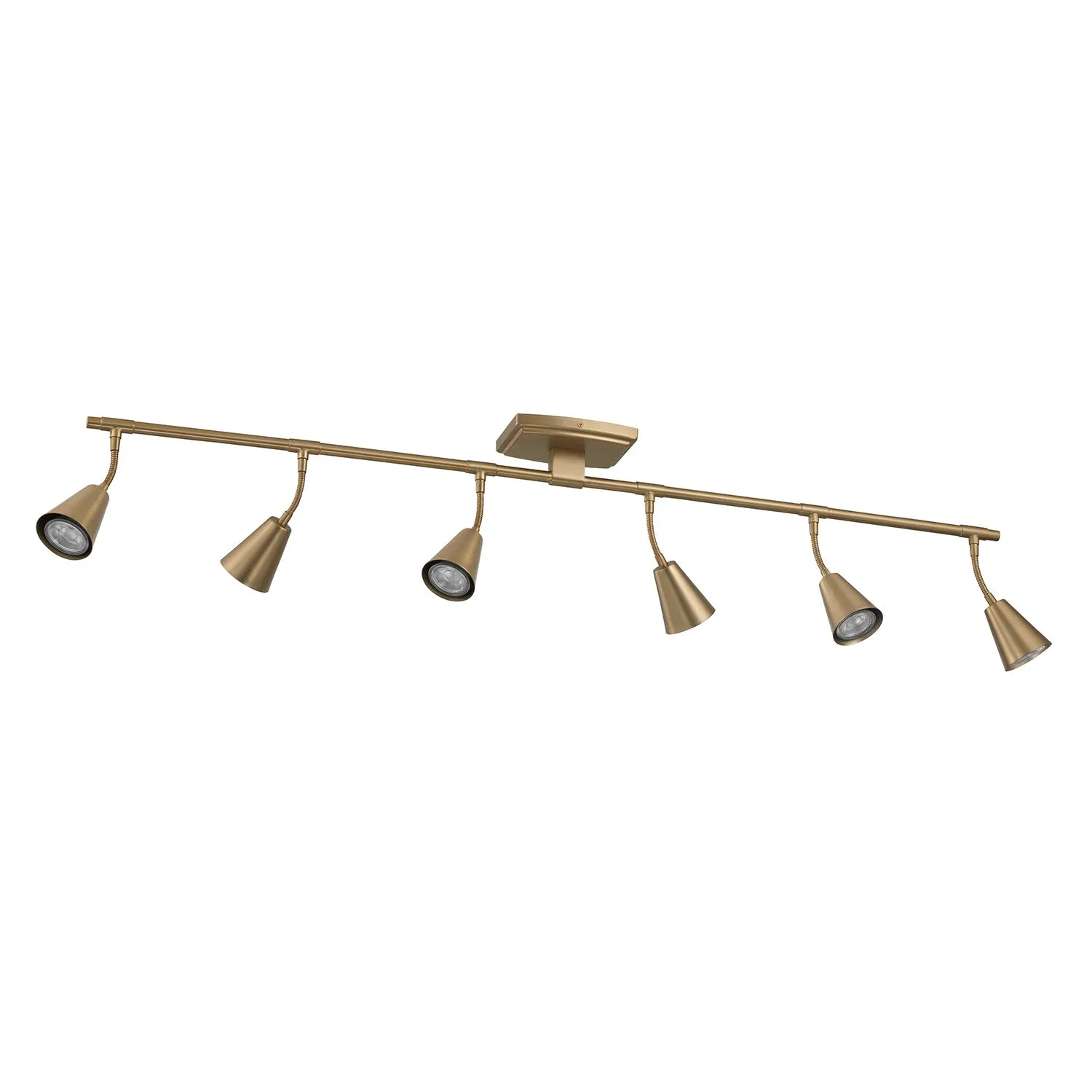 Hudson 44" 6-Light LED Fixed Track Light, Brushed Brass