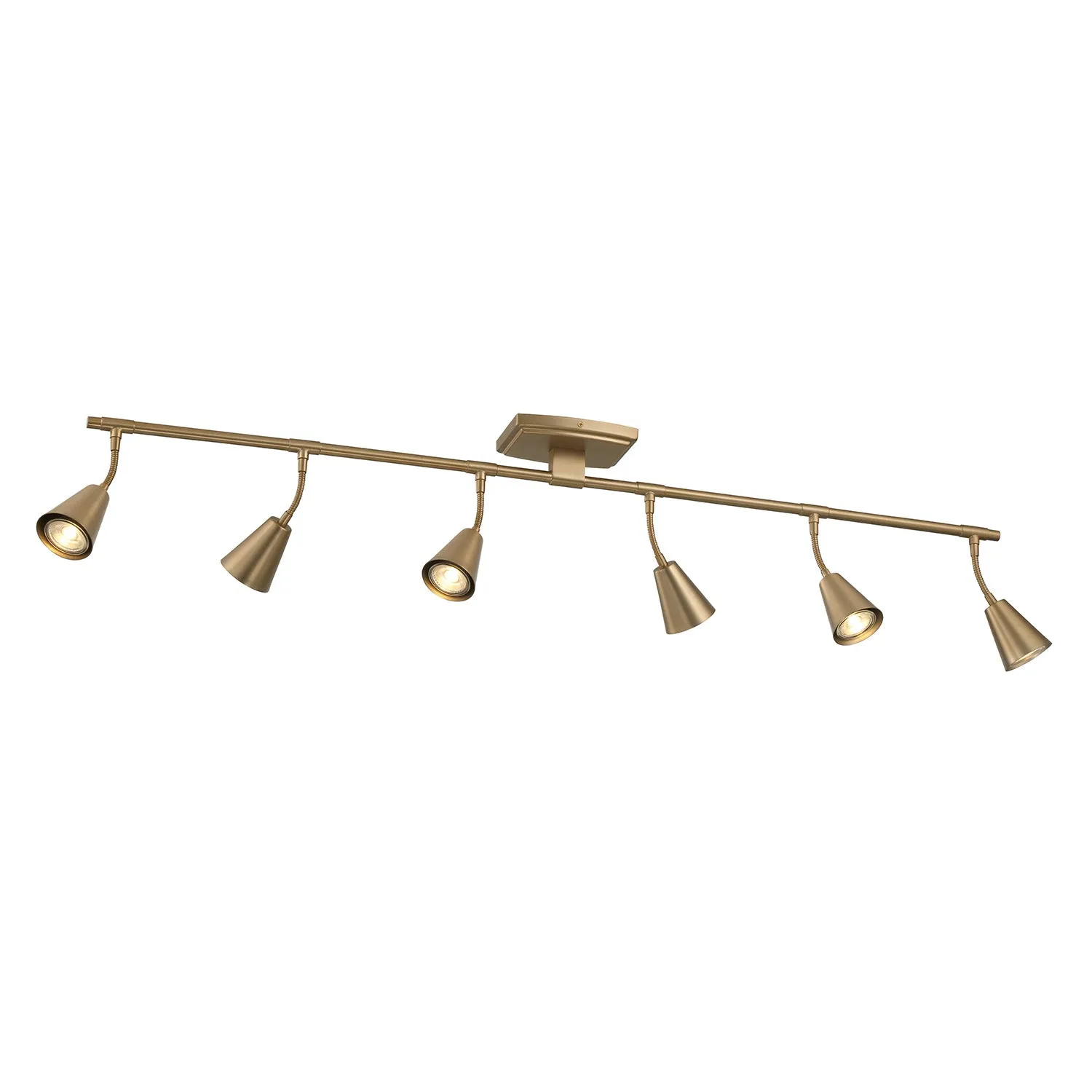Hudson 44" 6-Light LED Fixed Track Light, Brushed Brass