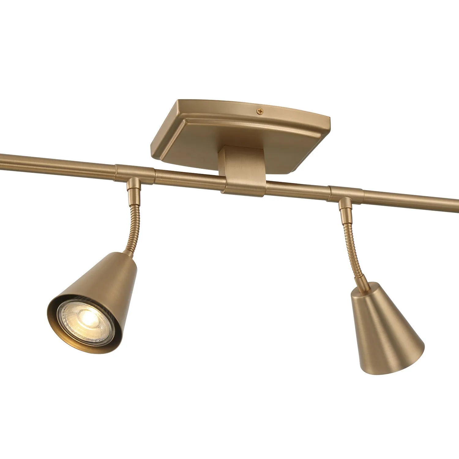 Hudson 44" 6-Light LED Fixed Track Light, Brushed Brass