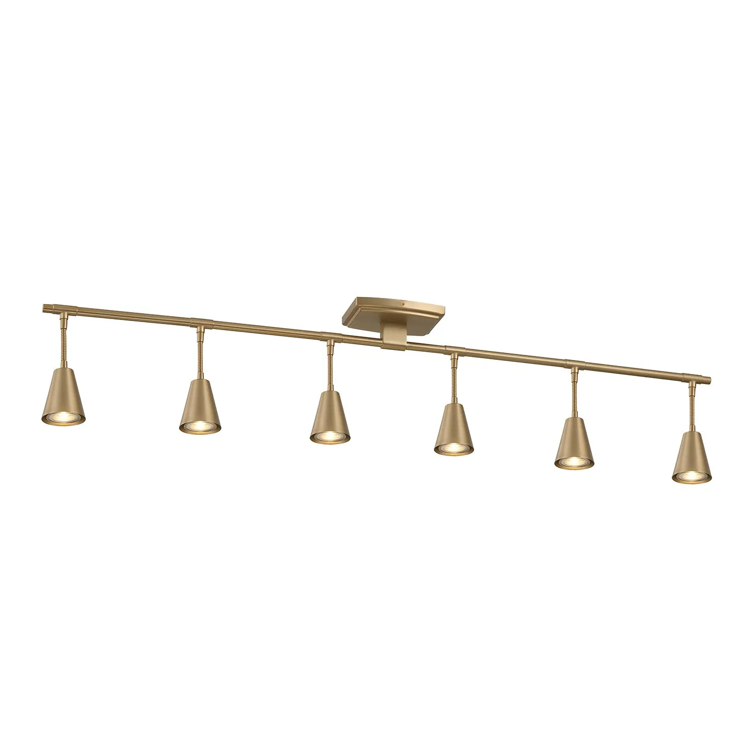 Hudson 44" 6-Light LED Fixed Track Light, Brushed Brass
