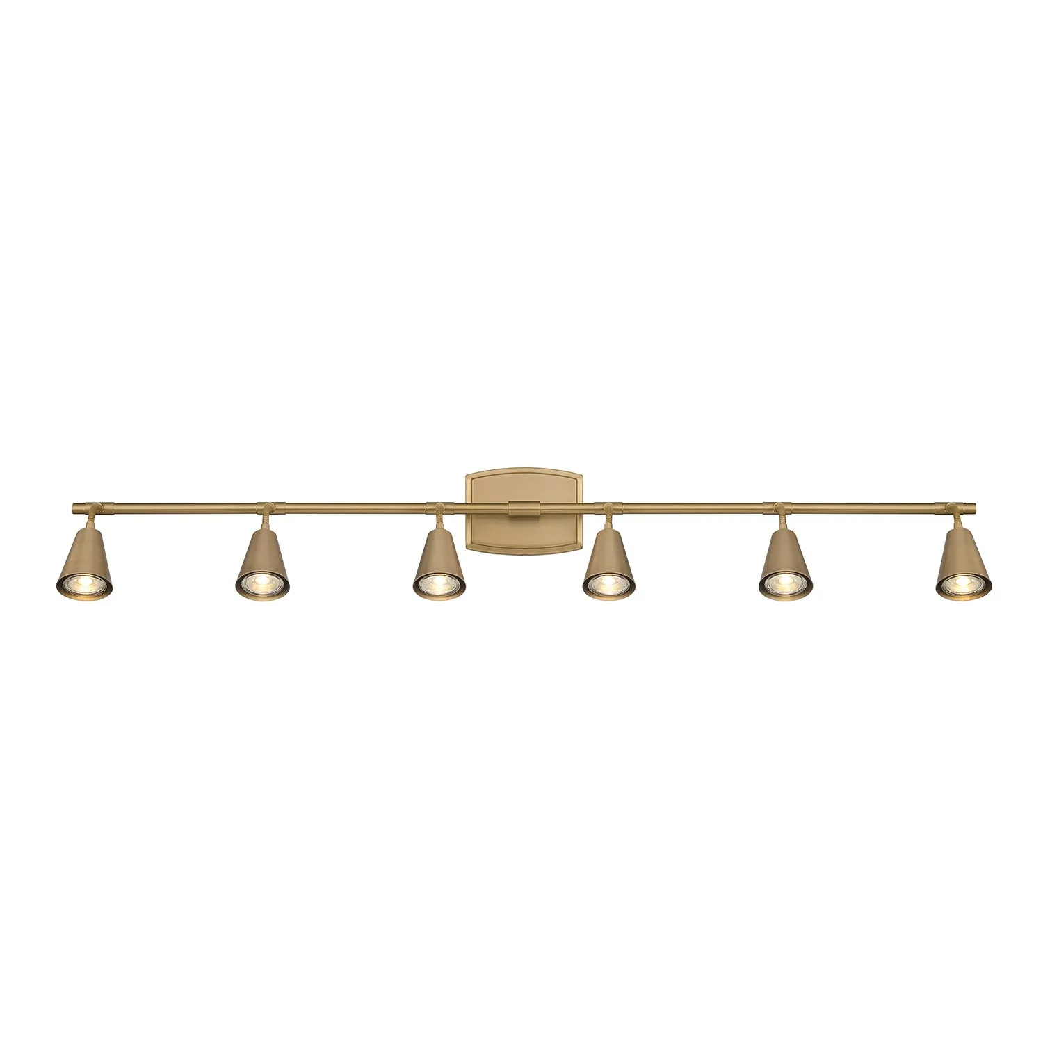 Hudson 44" 6-Light LED Fixed Track Light, Brushed Brass