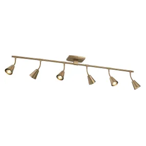 Hudson 44" 6-Light LED Fixed Track Light, Brushed Brass