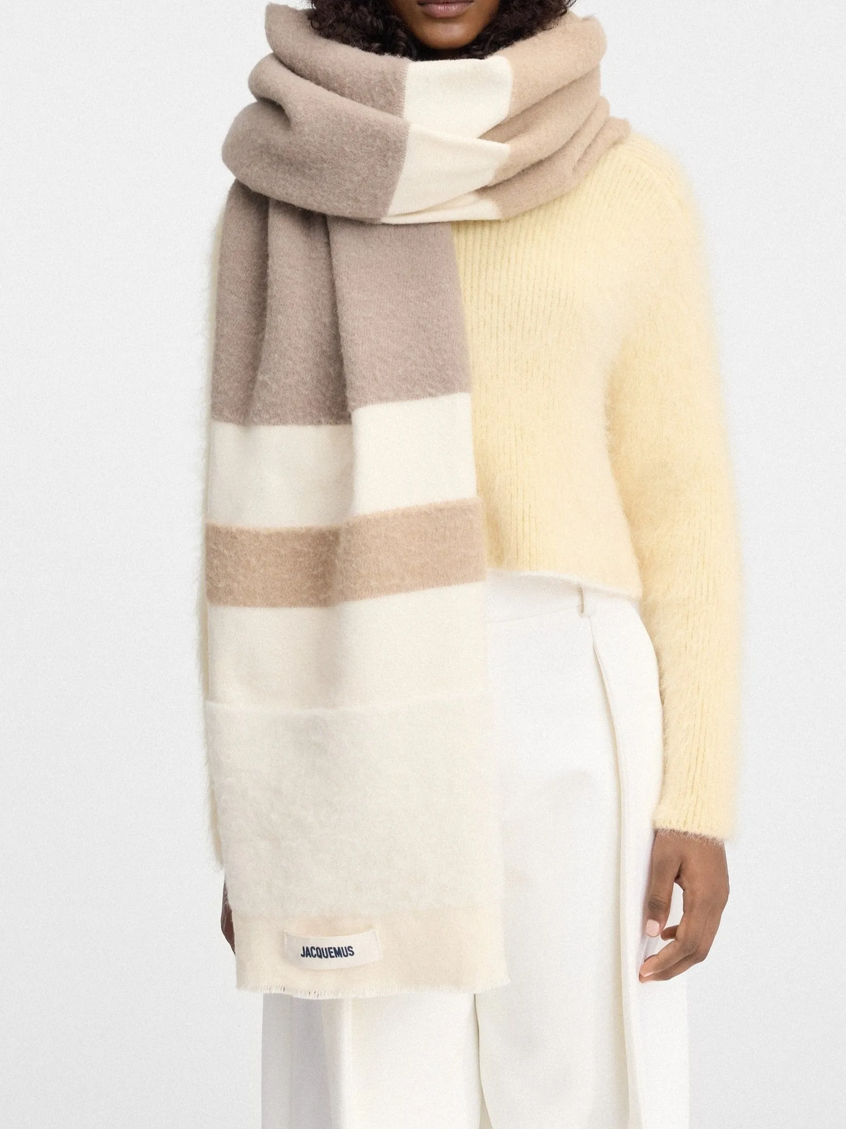 Jacquemus The Arazzo Scarf in Multi-Beige