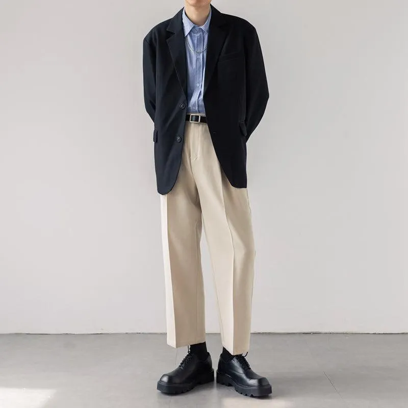 Jinquedai  High Waist Crop Suit Pants
