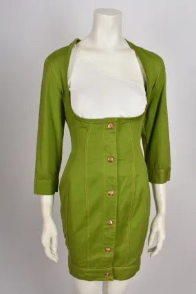 JUNIOR GAULTIER GREEN DENIM DRESS