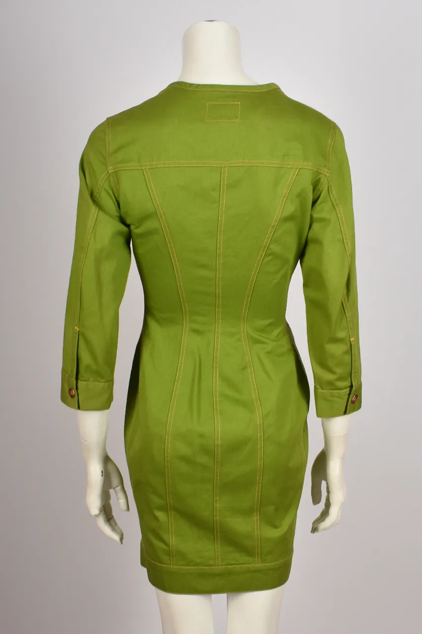 JUNIOR GAULTIER GREEN DENIM DRESS
