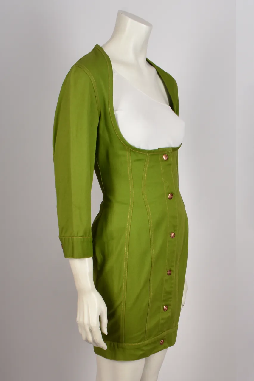 JUNIOR GAULTIER GREEN DENIM DRESS