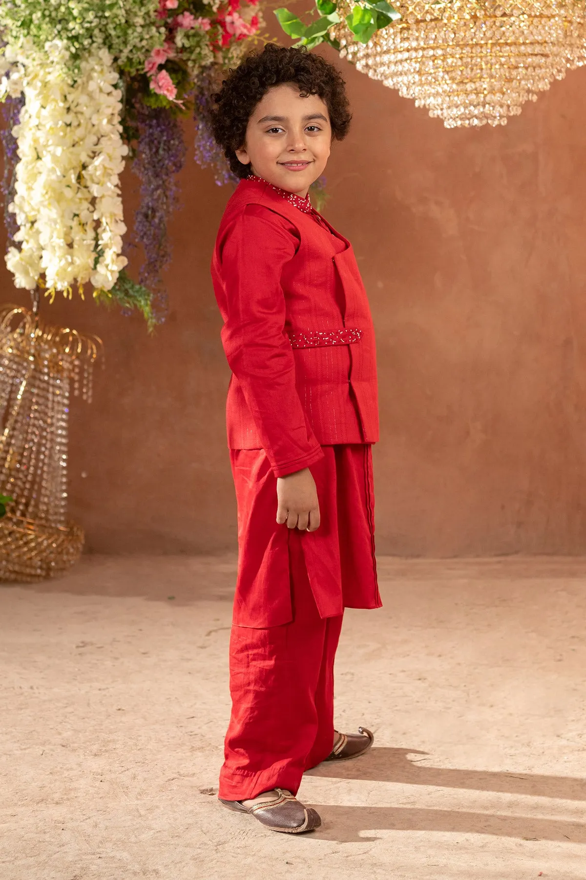 Kian -
Embroidered Organic Cotton Dobby Nehru Jacket