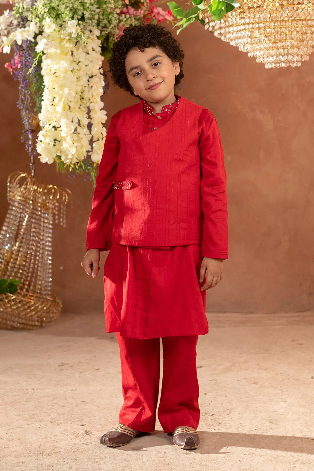 Kian -
Embroidered Organic Cotton Dobby Nehru Jacket