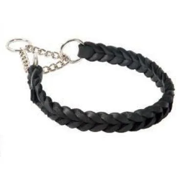 KLIN Braided Leather Collar with Chain
