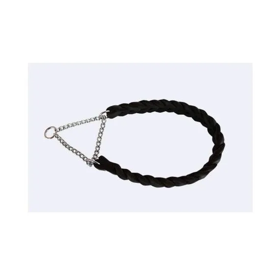 KLIN Braided Leather Collar with Chain