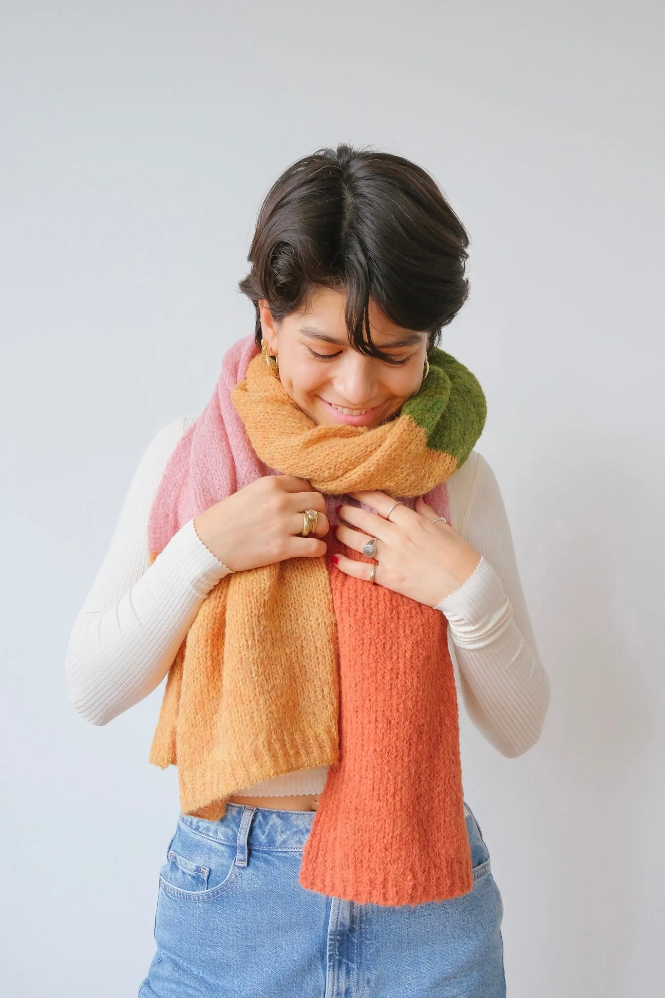 knit scarf - delta - terra colors