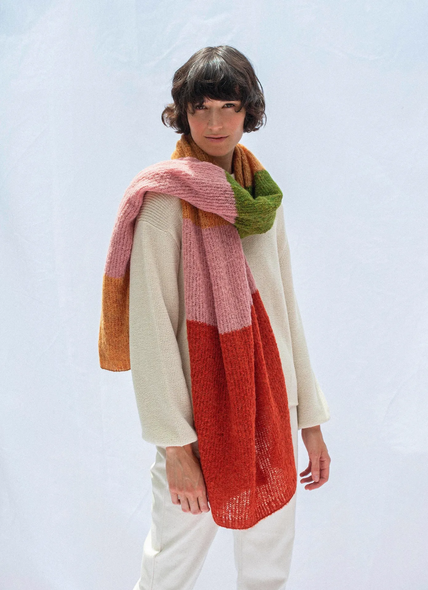 knit scarf - delta - terra colors