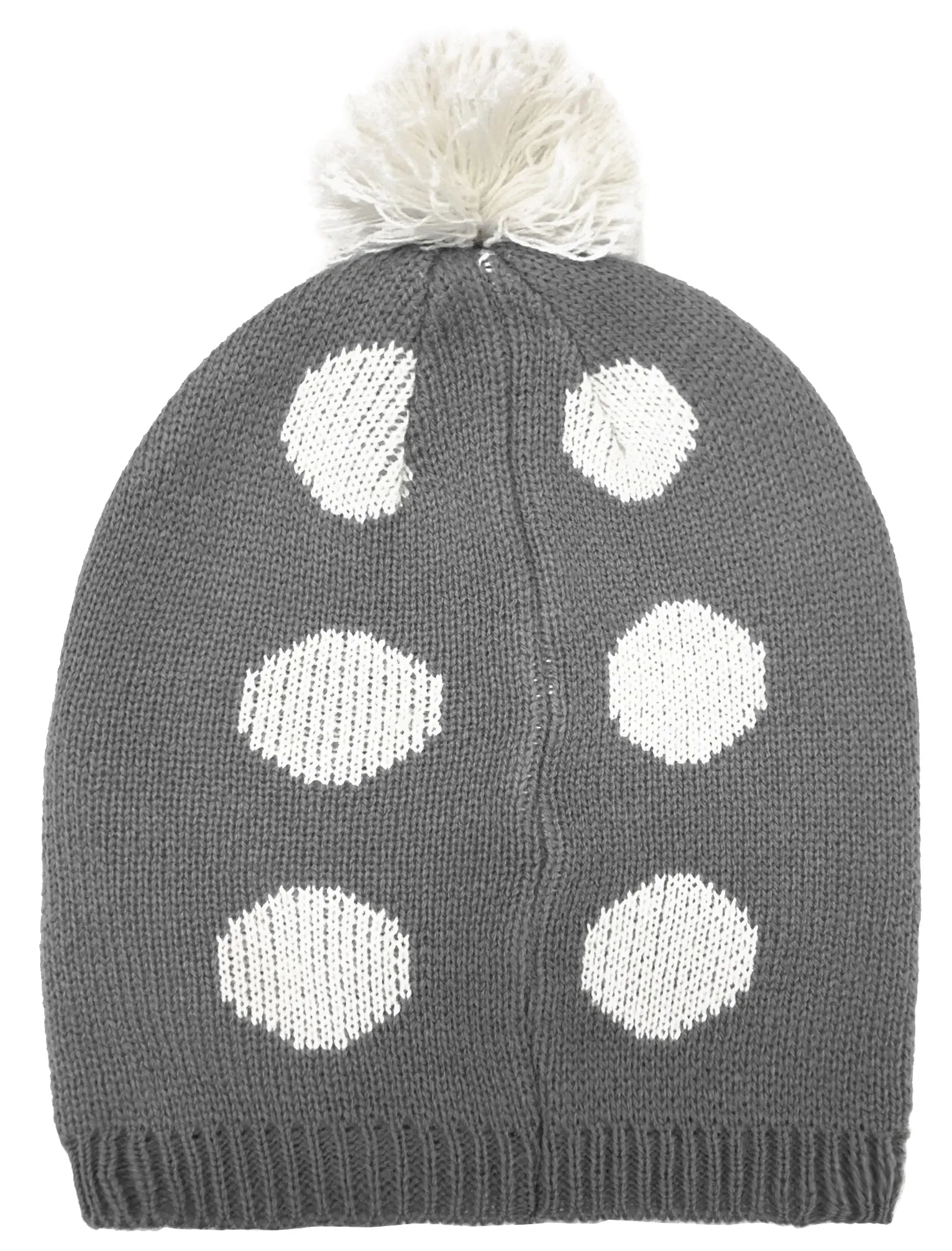 Ladies Natalia Polar Bear Bobble Hat with Spots in Grey