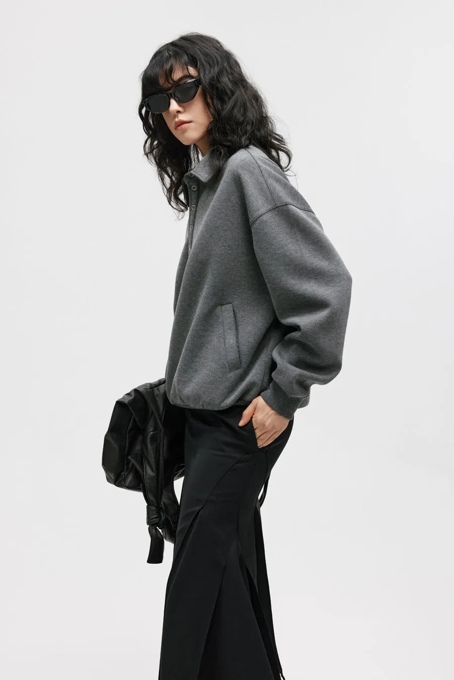 Lapel Air Layer Sweatshirt