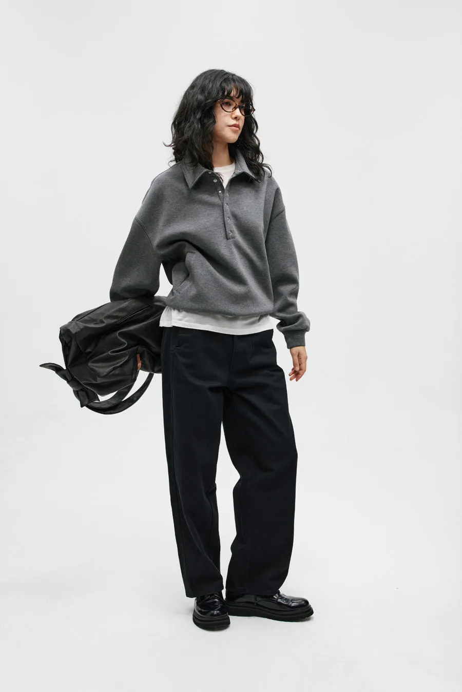 Lapel Air Layer Sweatshirt