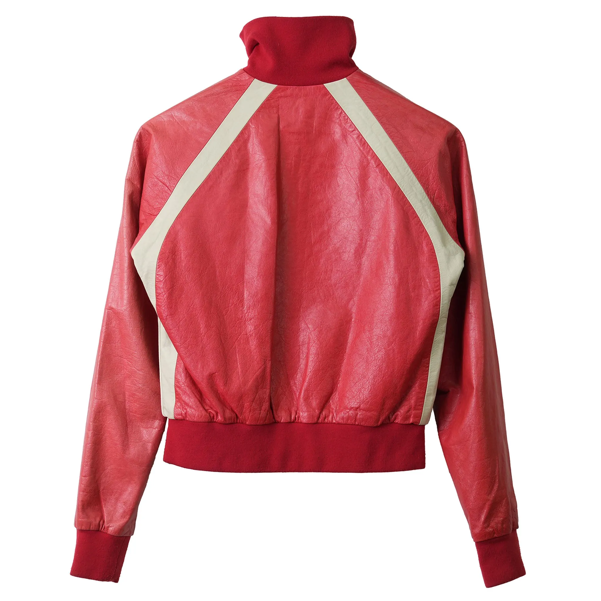 LEATHER TRACK JACKET / RED