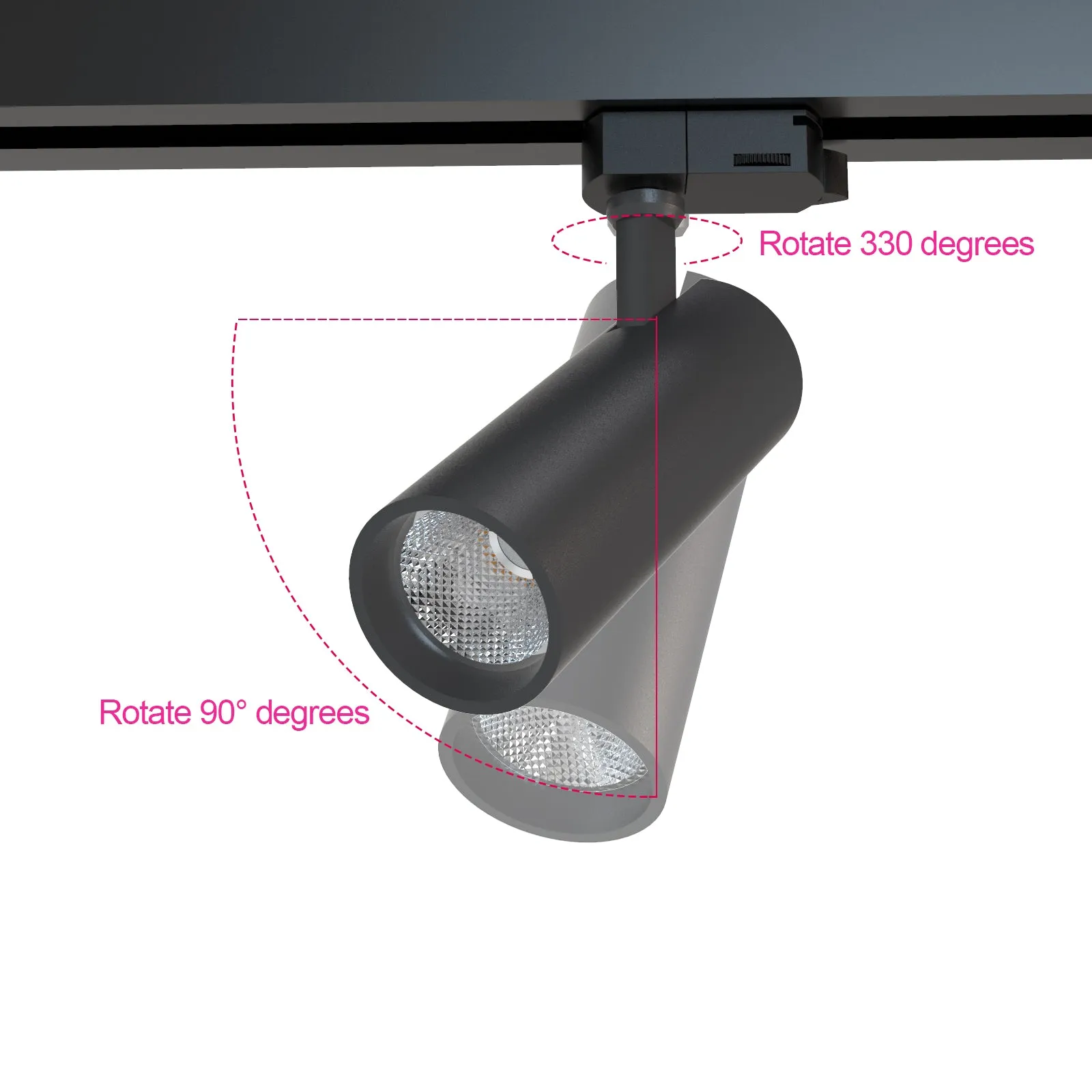 LED COB 15W 3-Wire Dimmable Track Light 3000K Warmwhite in White & Black