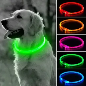 LED Dog Collar Luminous USB Rechargeable Pet Accessory