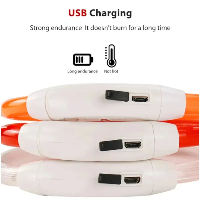 LED Dog Collar Luminous USB Rechargeable Pet Accessory