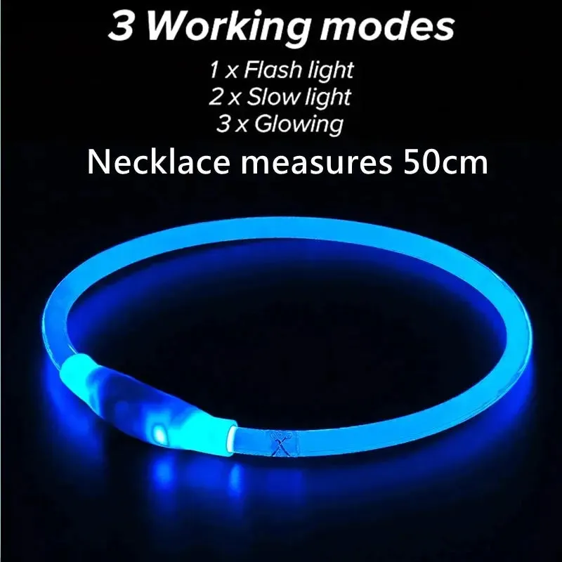 LED Dog Collar Luminous USB Rechargeable Pet Accessory