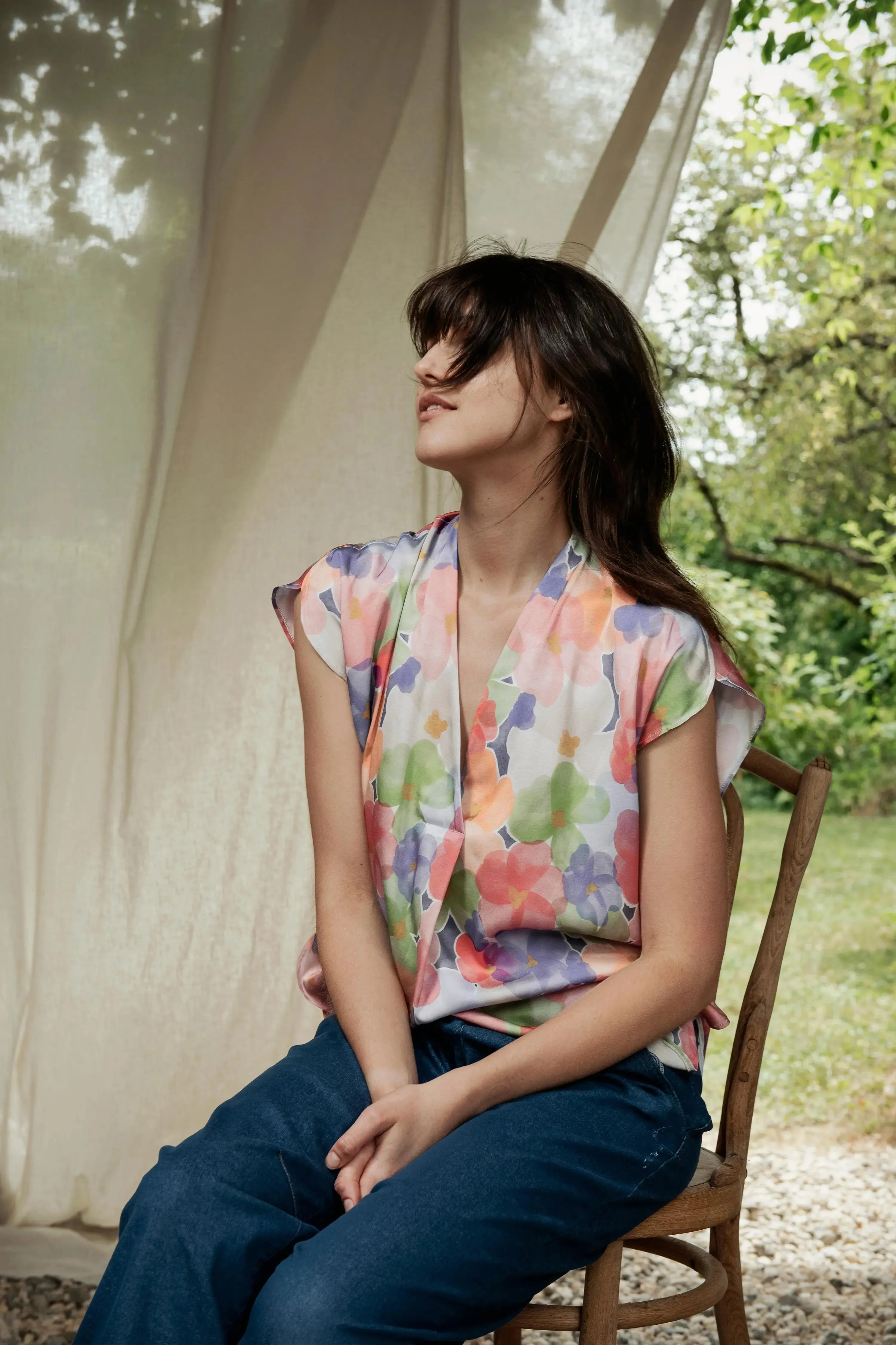 Legeres Blusentop mit Print