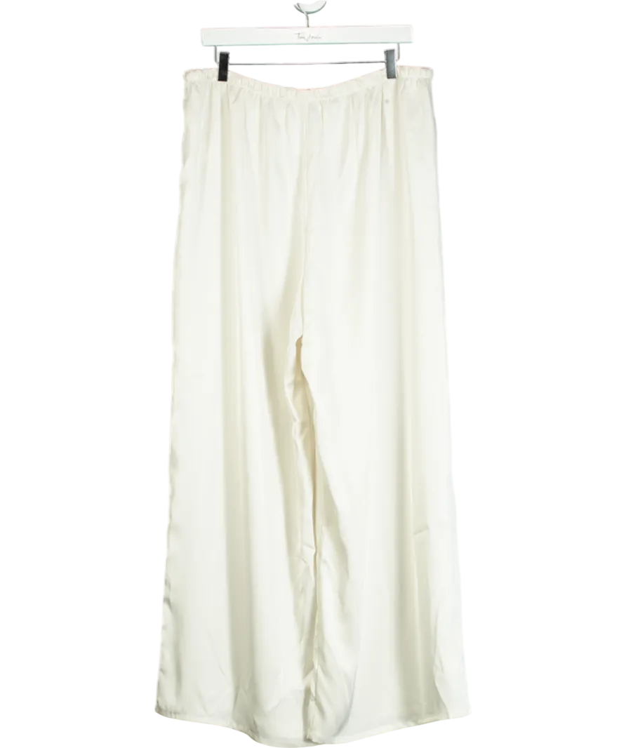 Lounge Underwear Cream Satin Wide-leg  Elasticated Trouser UK XXL