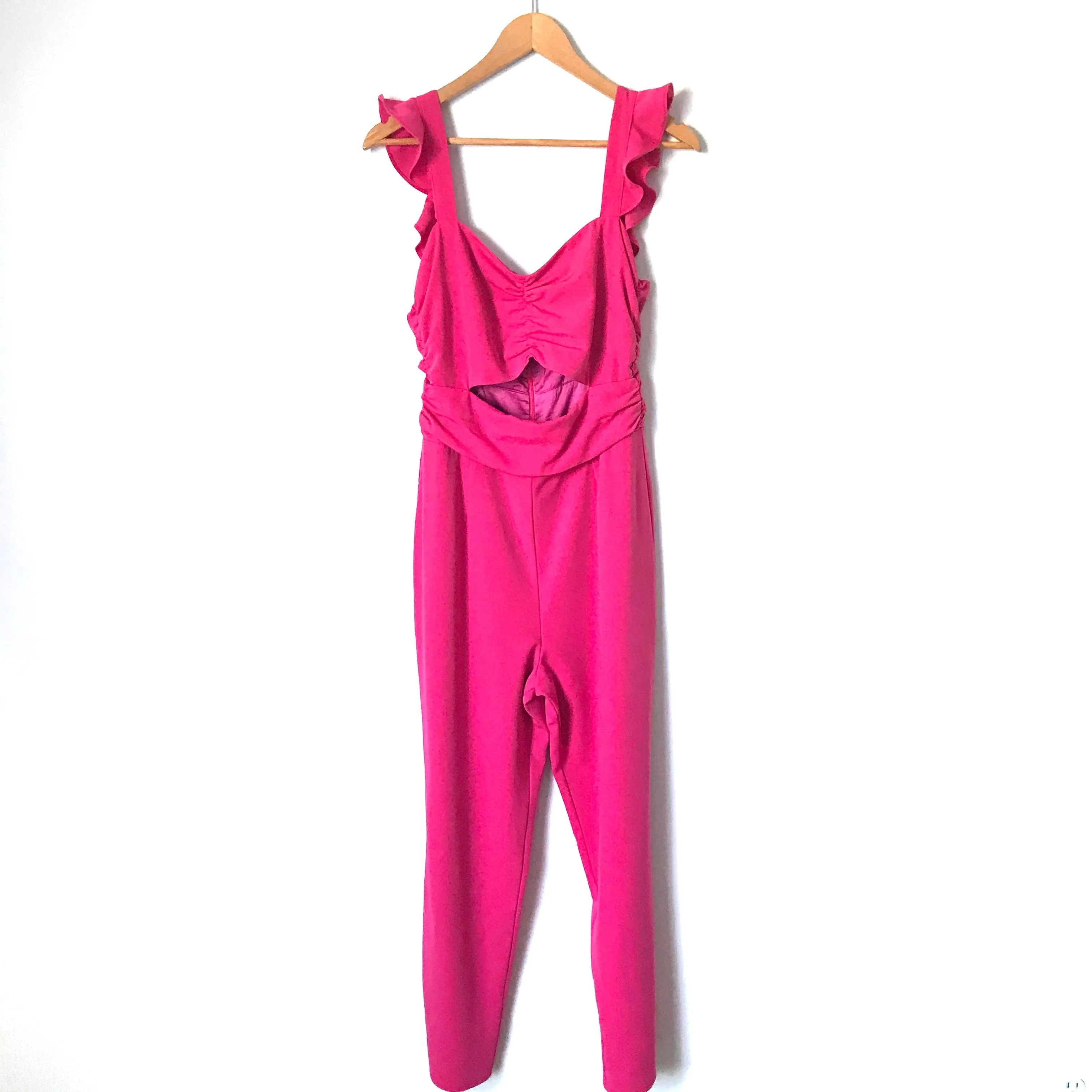 Lovers   Friends Hot Pink Front Cutout Jumpsuit- Size S