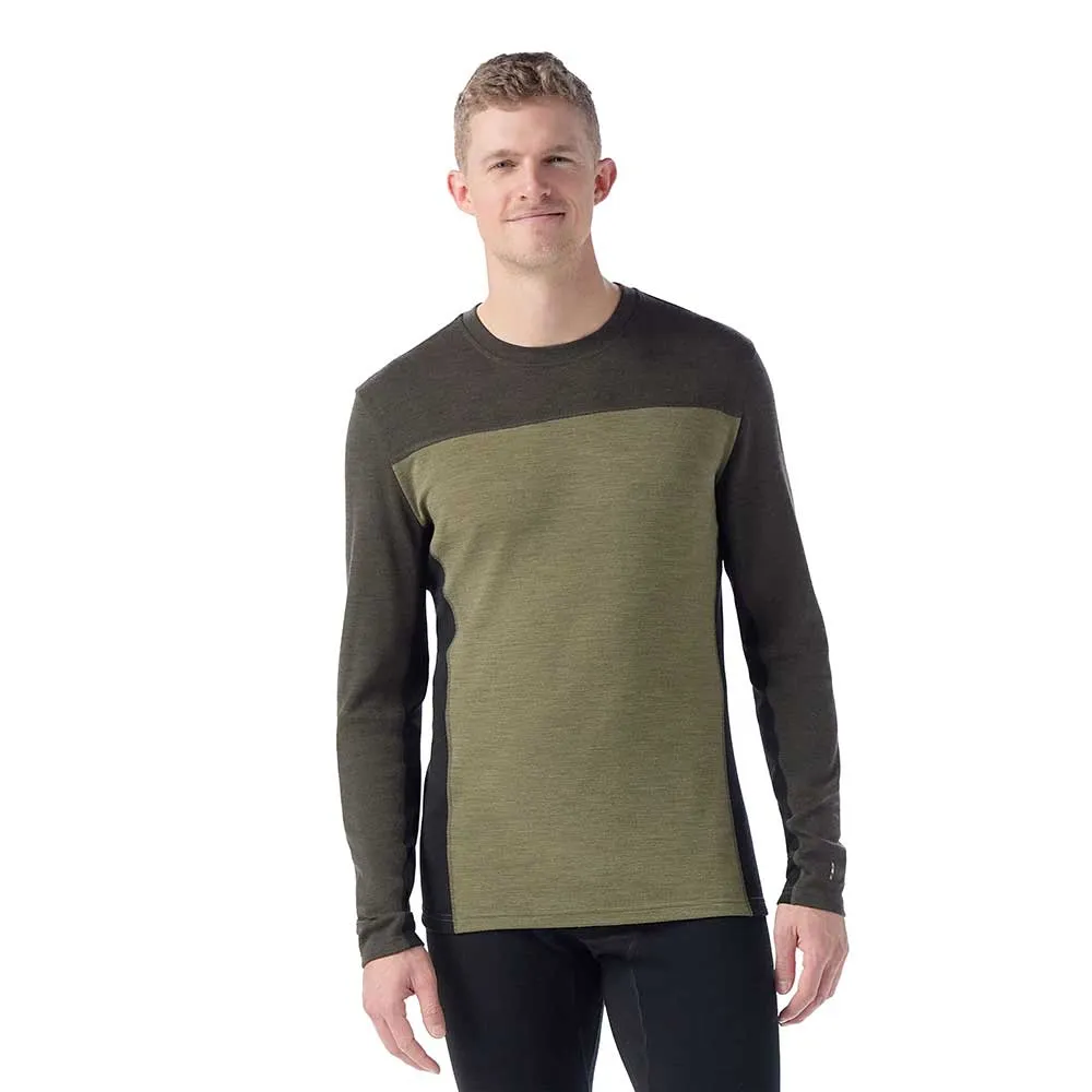 Men's Classic Thermal Merino Base Layer Colorblock Crew - Winter Moss/North Woods