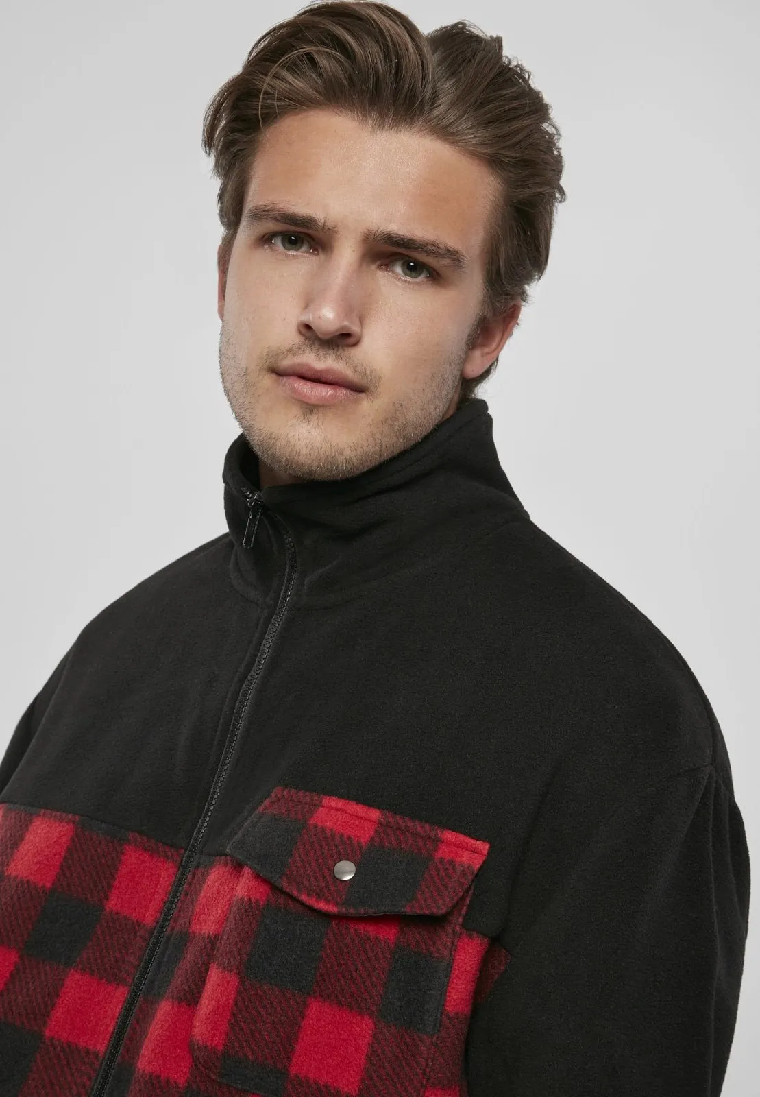 Men's Polar Fleece Track Jacket: Stylish Patterned Warmth