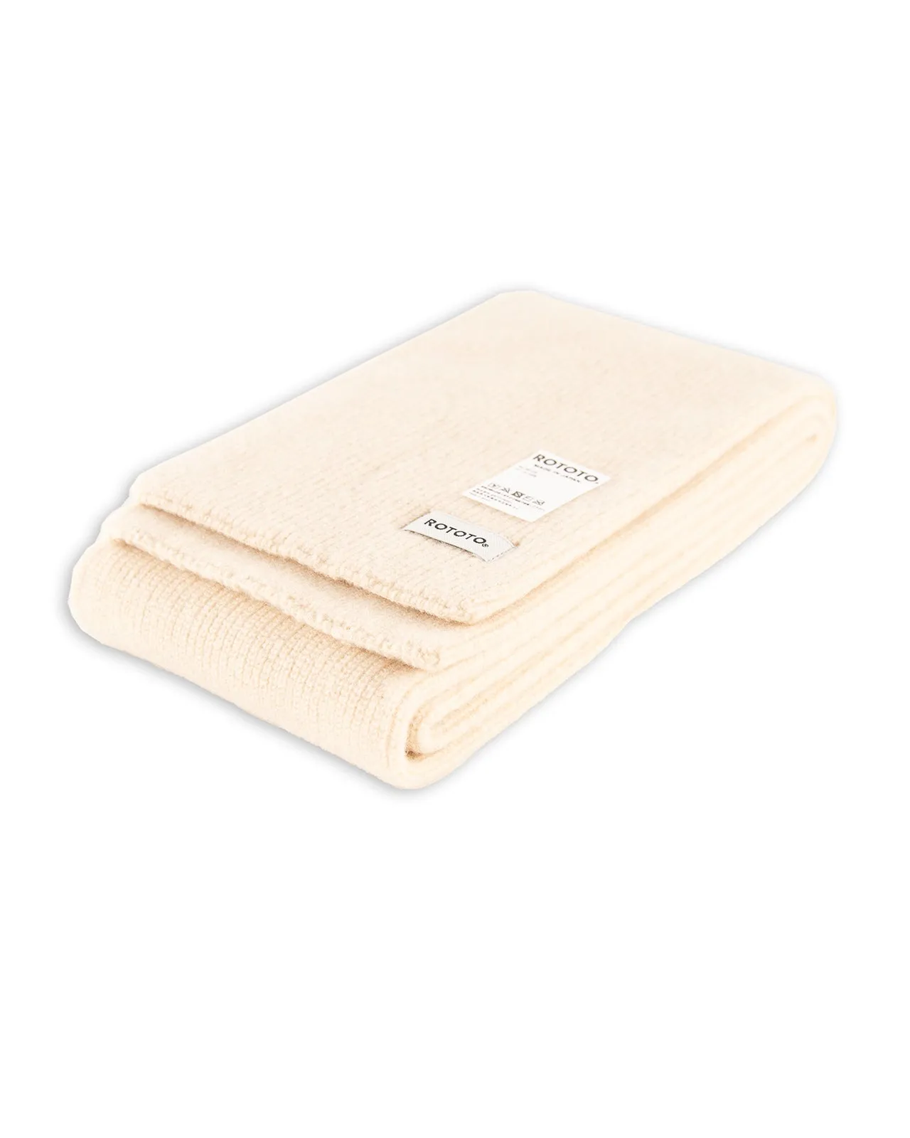 Merino Lambswool Sock Knit Scarf - Off White