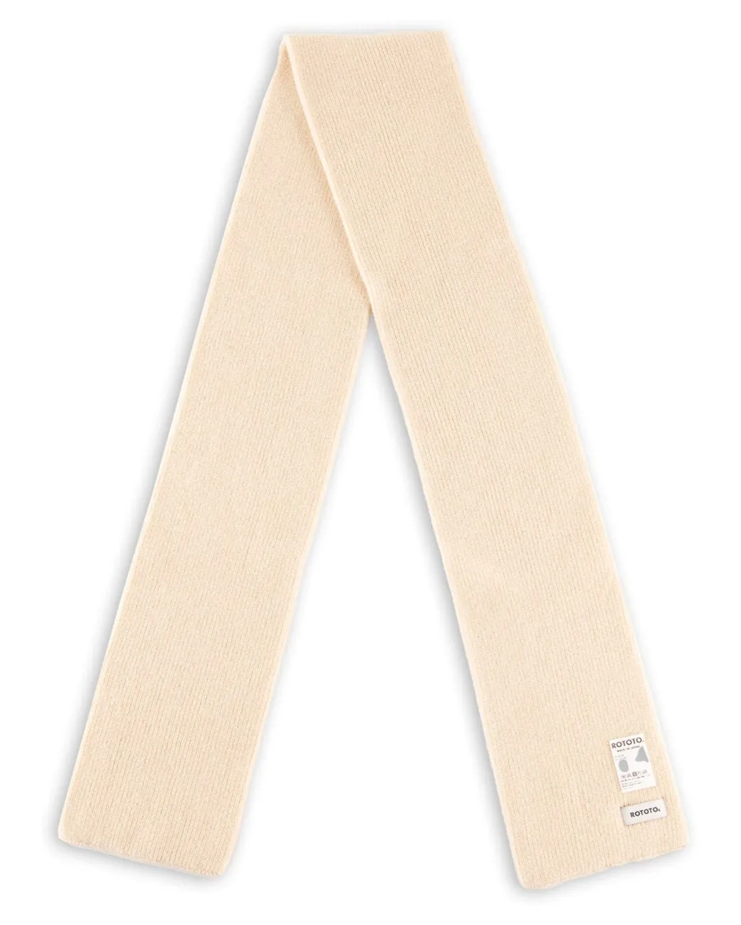 Merino Lambswool Sock Knit Scarf - Off White