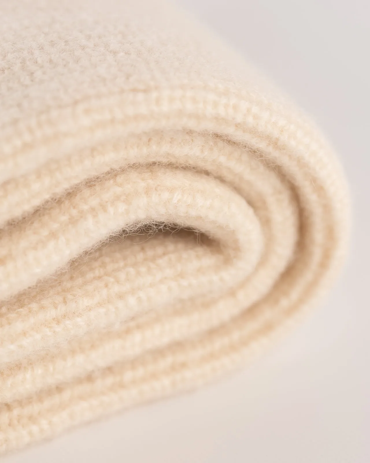 Merino Lambswool Sock Knit Scarf - Off White