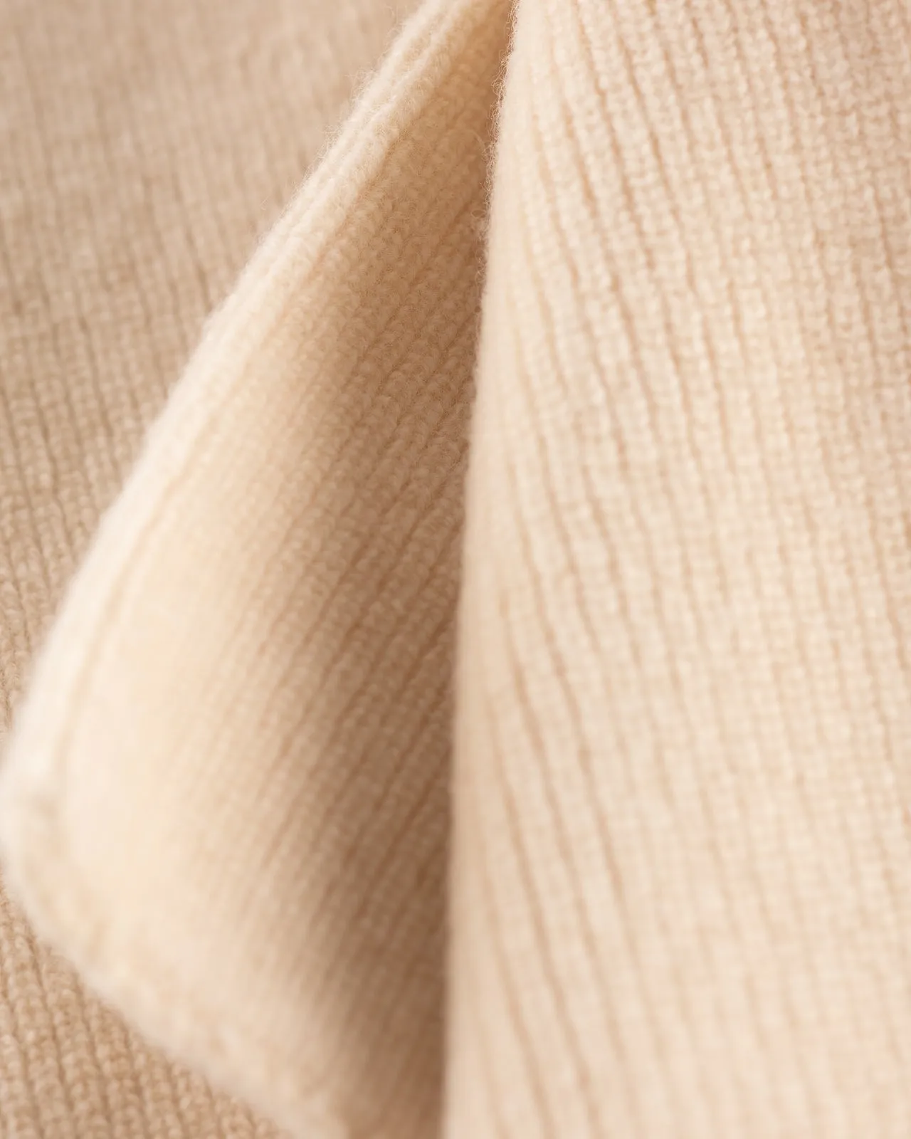 Merino Lambswool Sock Knit Scarf - Off White