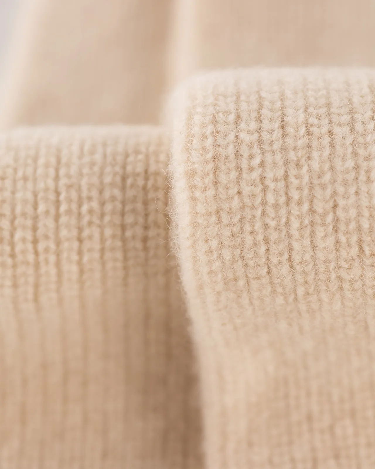 Merino Lambswool Sock Knit Scarf - Off White