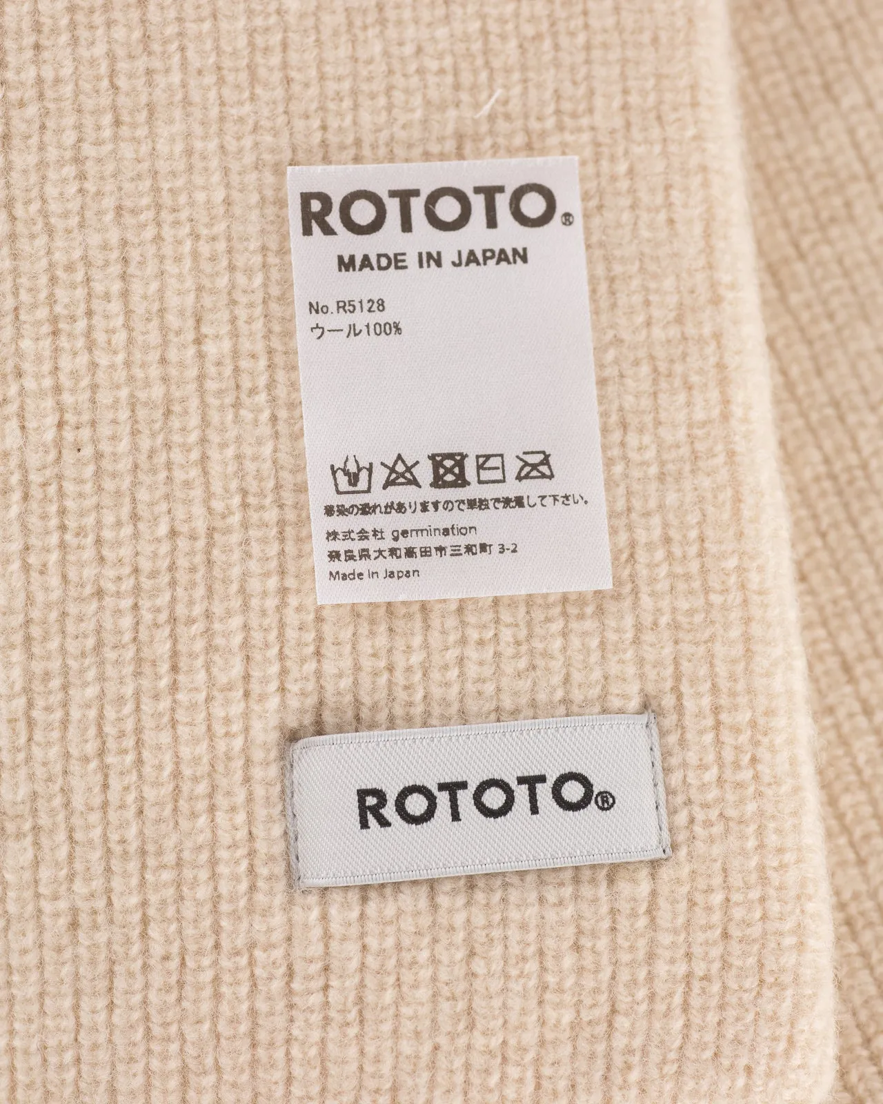 Merino Lambswool Sock Knit Scarf - Off White