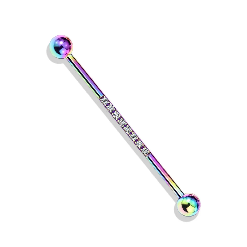 Metallic Jewel Track Industrial Barbell