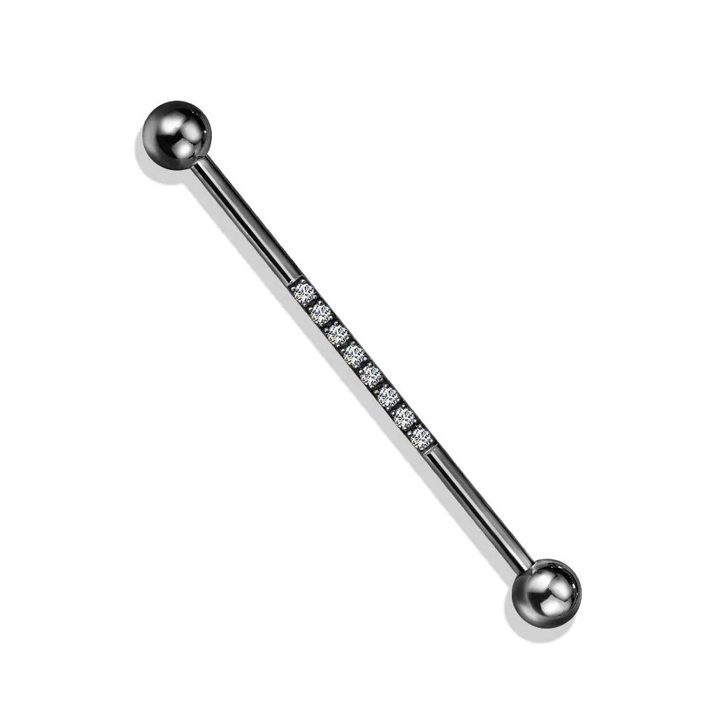 Metallic Jewel Track Industrial Barbell