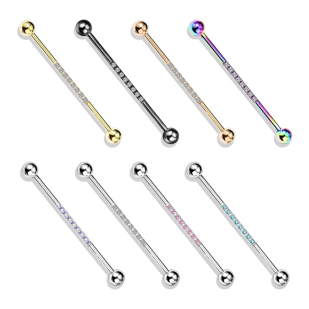 Metallic Jewel Track Industrial Barbell