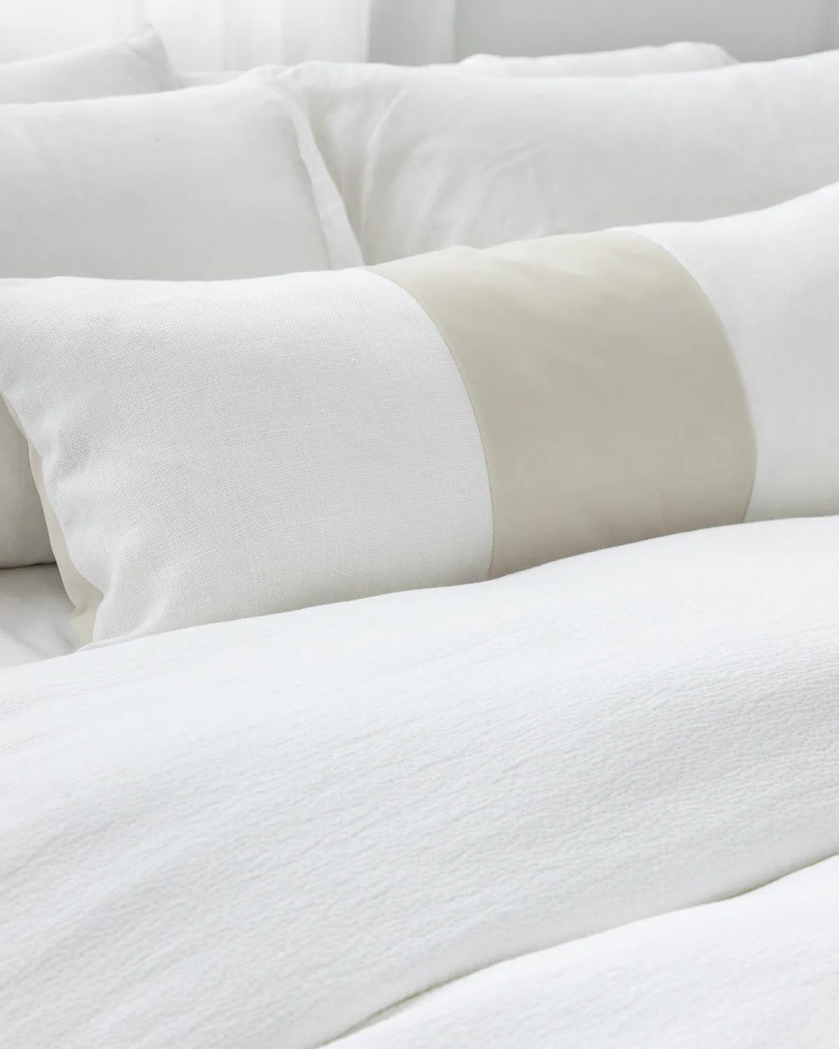 Ming Dune/Bone Velvet & Linen Cushion