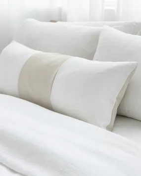 Ming Dune/Bone Velvet & Linen Cushion